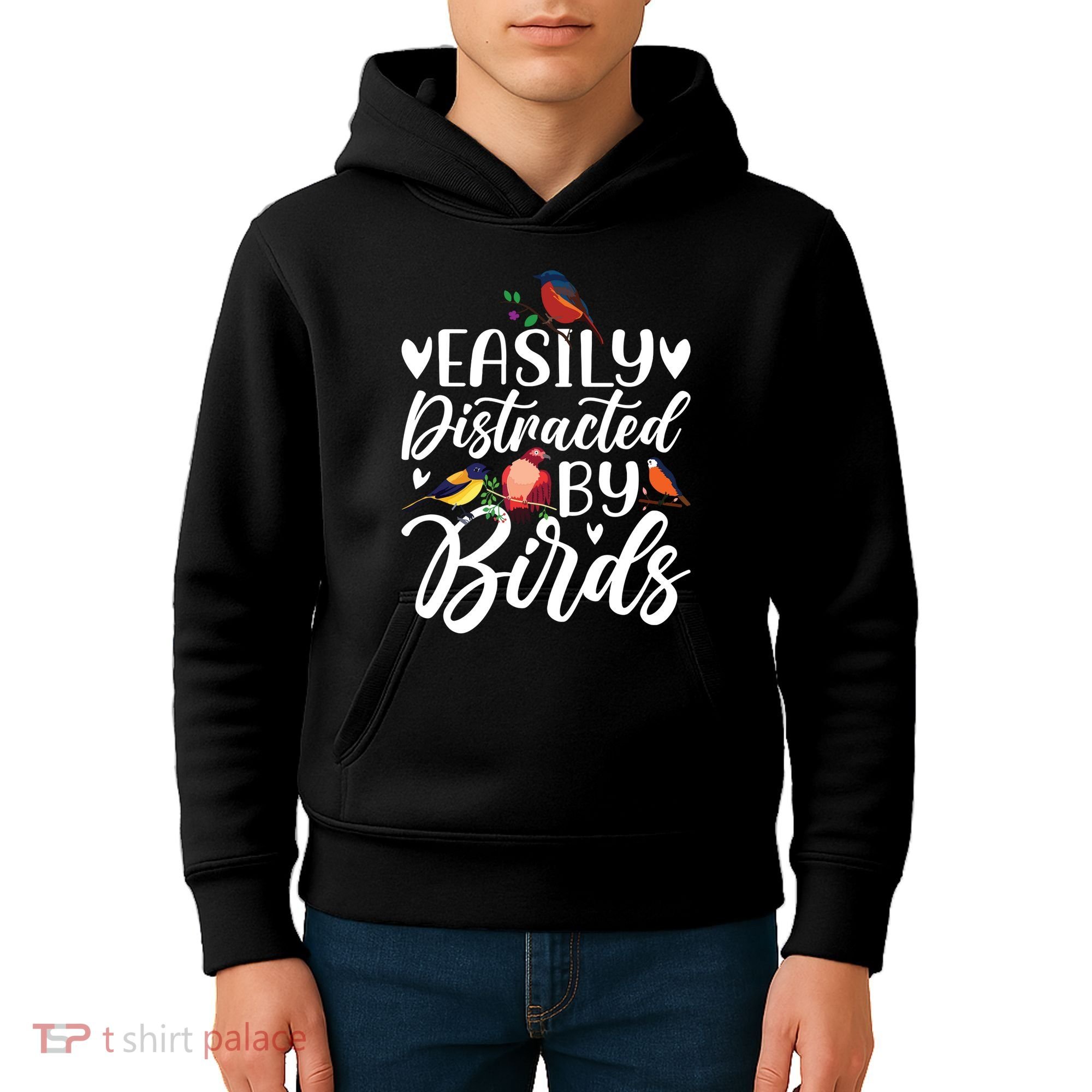 Bird Lovers Birdwatching Easy Distracted By Birds Birder Kids Hoodie