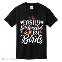 Bird Lovers Birdwatching Easy Distracted By Birds Birder Kids T-Shirt thumb 0