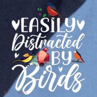 Bird Lovers Birdwatching Easy Distracted By Birds Birder Raglan Baseball Sleeve Shirt thumb 2
