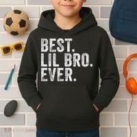 Best Lil Bro Ever Funny Little Brother Kids Hoodie thumb 2