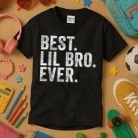 Best Lil Bro Ever Funny Little Brother Kids T-Shirt thumb 3