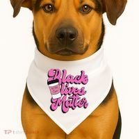 Black Lives BUT FIRST Coffee Matter Black Month History USA-Made Doggie Bandana thumb 1
