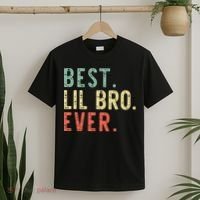 Best Lil Bro Ever Family Retro Vintage Little Brother T-Shirt thumb 2