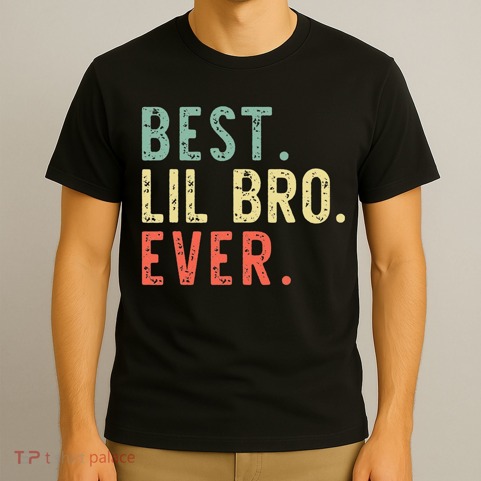 Best Lil Bro Ever Family Retro Vintage Little Brother T-Shirt