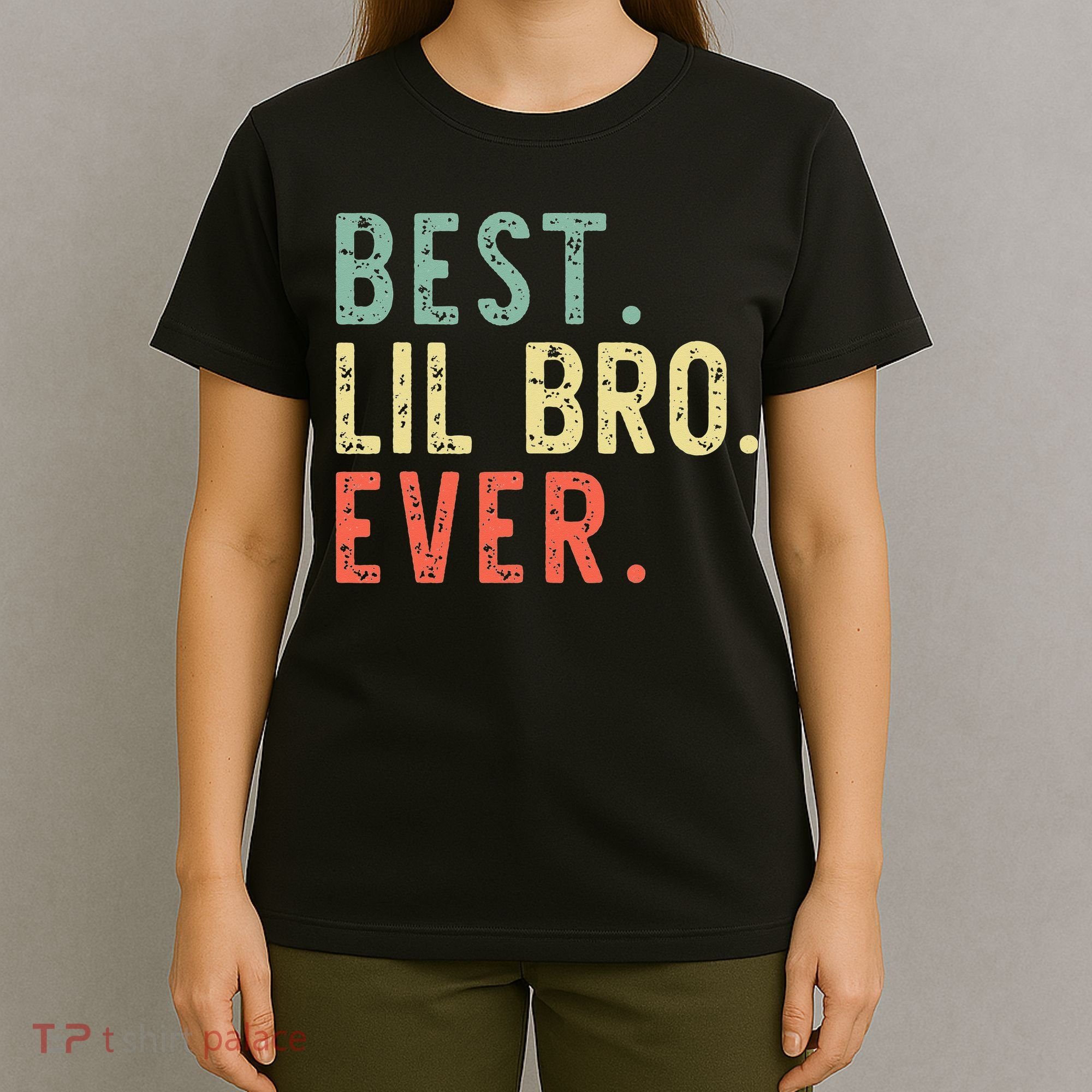 Best Lil Bro Ever Family Retro Vintage Little Brother T-Shirt