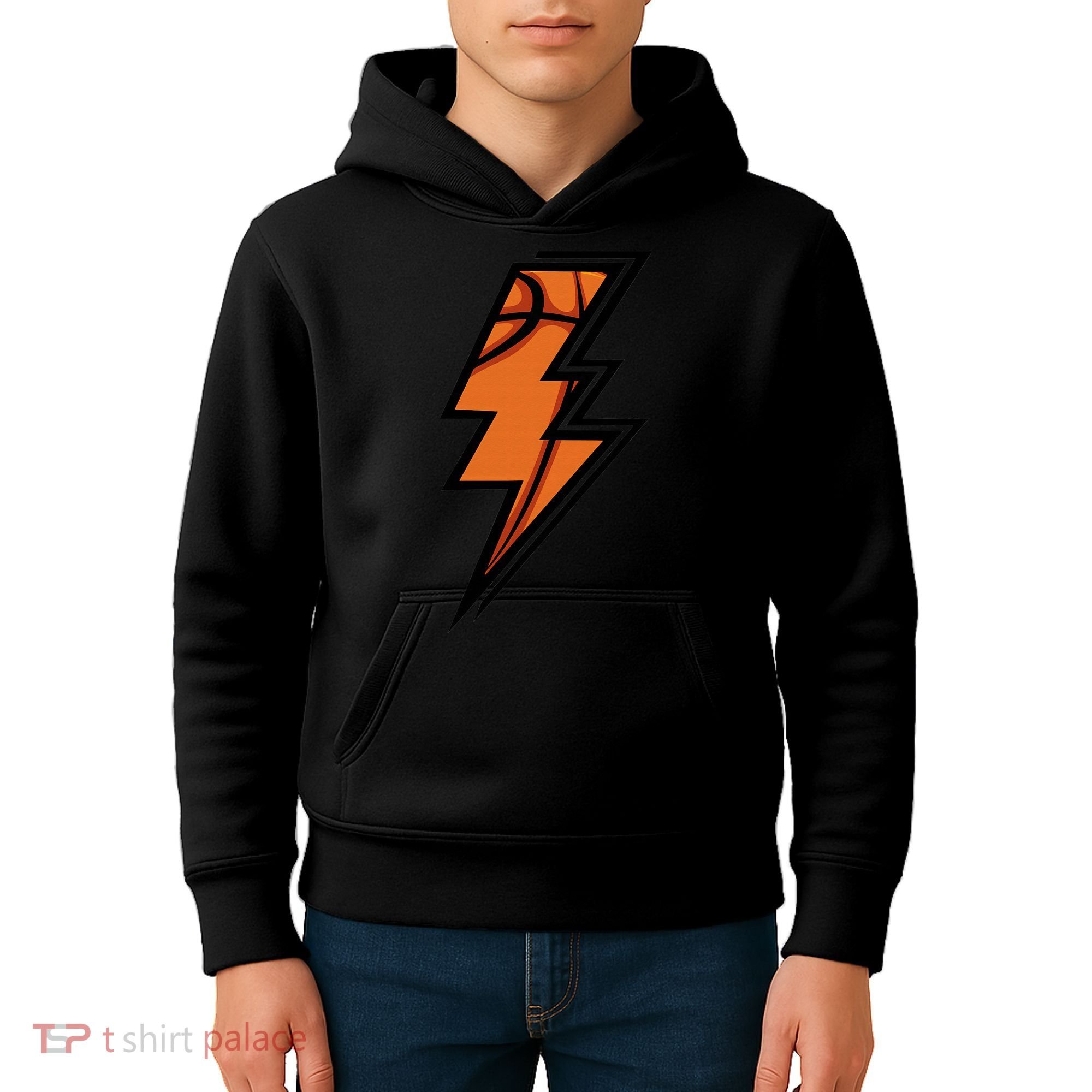 Basketball Lightning Basketball Mom Dad Game Day Kids Hoodie