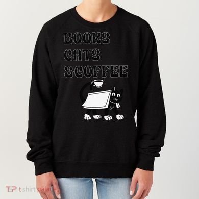 Book Lovers Books Cats And Coffee Women's Sweatshirt
