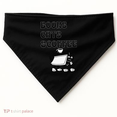 Book Lovers Books Cats And Coffee USA-Made Doggie Bandana