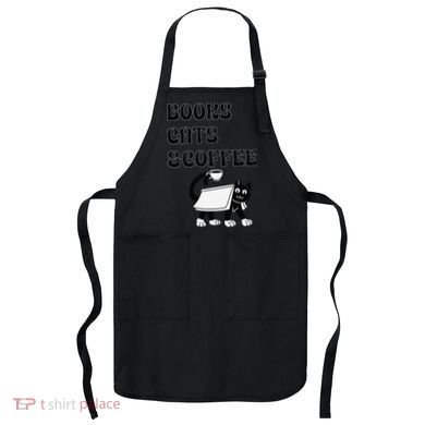 Book Lovers Books Cats And Coffee Apron