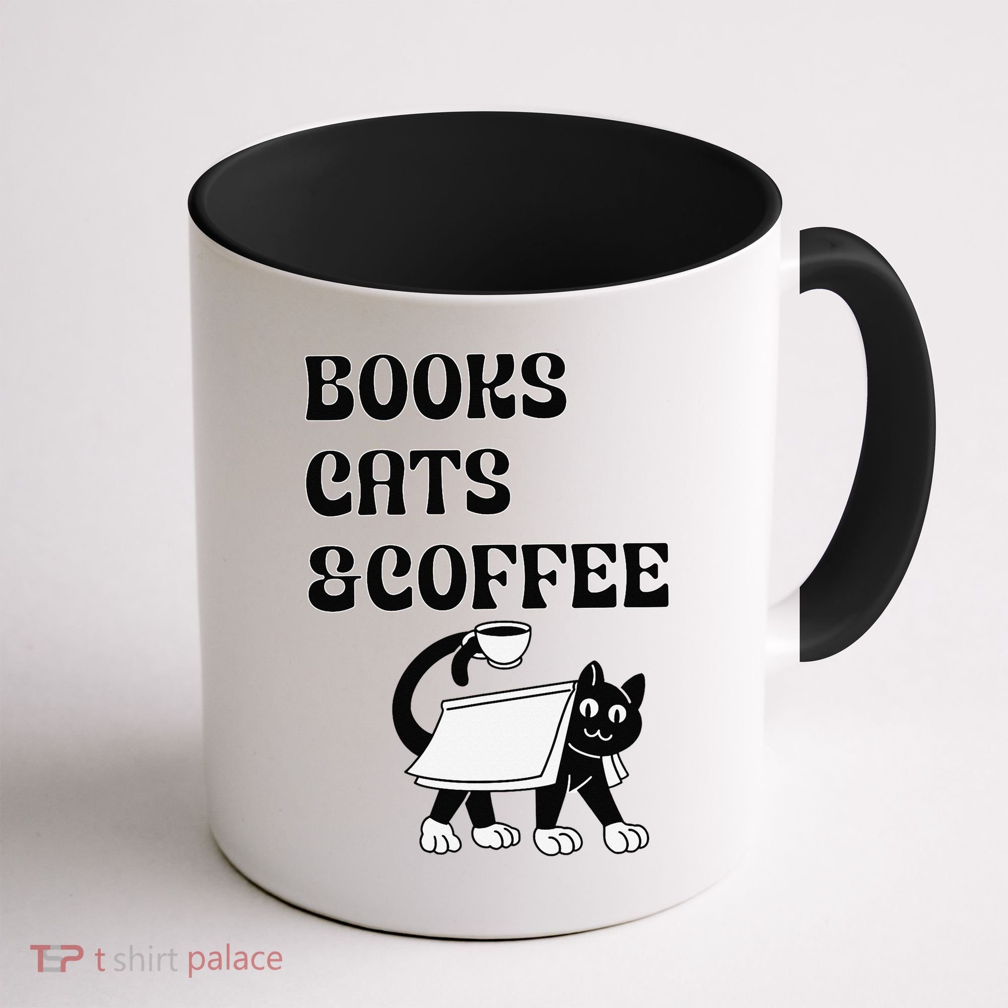 Book Lovers Books Cats And Coffee Coffee Mug