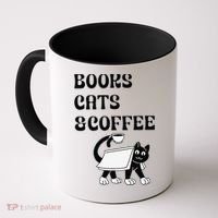 Book Lovers Books Cats And Coffee Coffee Mug thumb 0