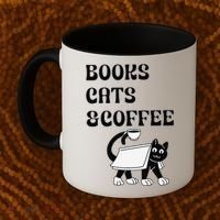 Book Lovers Books Cats And Coffee Coffee Mug thumb 2