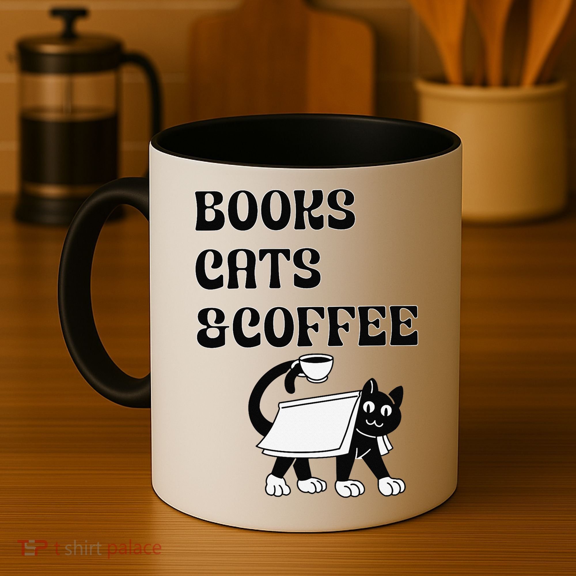 Book Lovers Books Cats And Coffee Coffee Mug