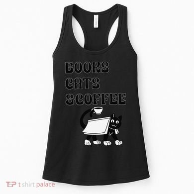 Book Lovers Books Cats And Coffee Women's Tank Top
