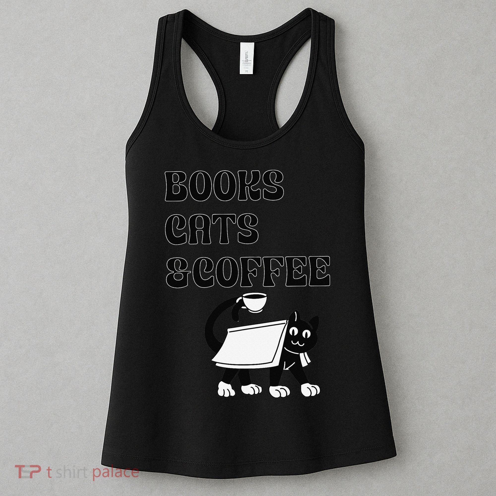 Book Lovers Books Cats And Coffee Women's Tank Top