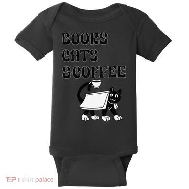 Book Lovers Books Cats And Coffee Baby Bodysuit