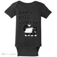 Book Lovers Books Cats And Coffee Baby Bodysuit thumb 0
