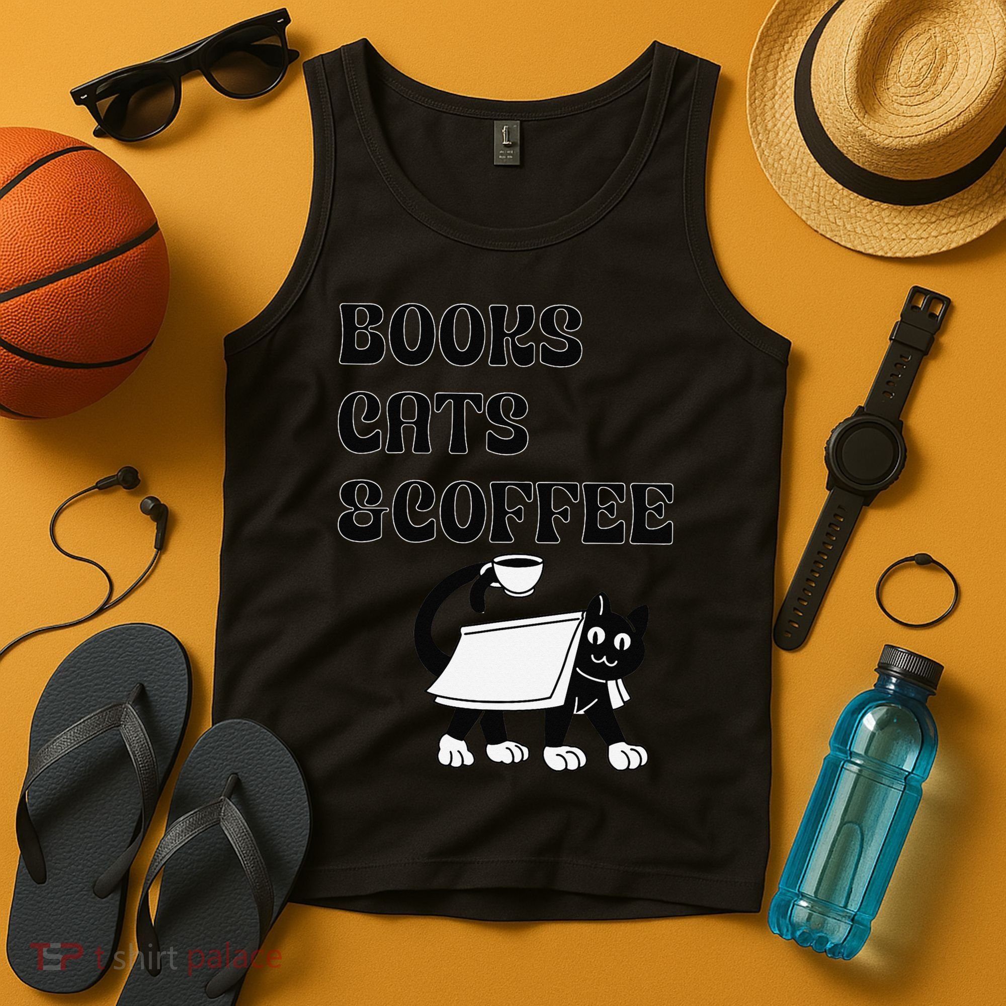 Book Lovers Books Cats And Coffee Tank Top