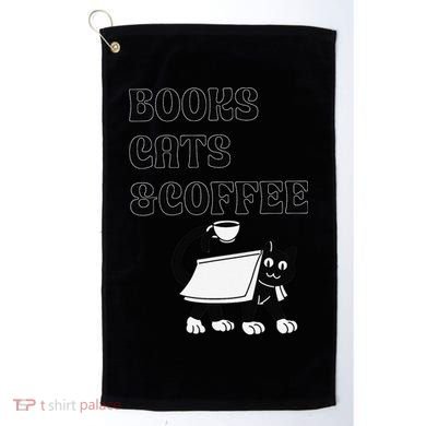 Book Lovers Books Cats And Coffee Golf Towel