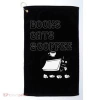 Book Lovers Books Cats And Coffee Golf Towel thumb 0