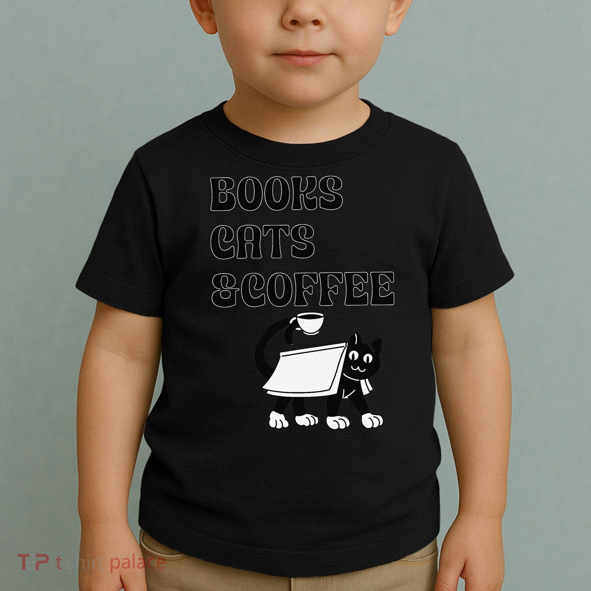 Book Lovers Books Cats And Coffee Toddler T-Shirt
