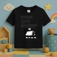Book Lovers Books Cats And Coffee Toddler T-Shirt thumb 3