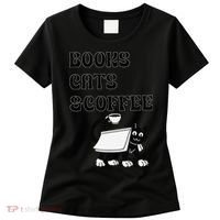 Book Lovers Books Cats And Coffee Women's T-Shirt thumb 0