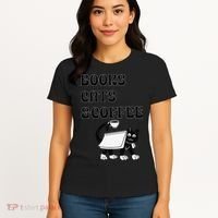 Book Lovers Books Cats And Coffee Women's T-Shirt thumb 4