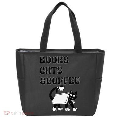 Book Lovers Books Cats And Coffee Tote Bag