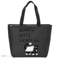Book Lovers Books Cats And Coffee Tote Bag thumb 0