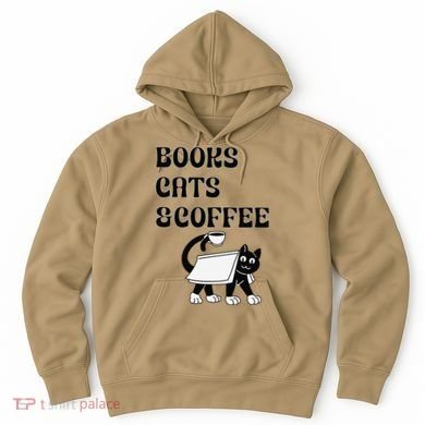 Book Lovers Books Cats And Coffee Hoodie