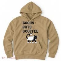 Book Lovers Books Cats And Coffee Hoodie thumb 0