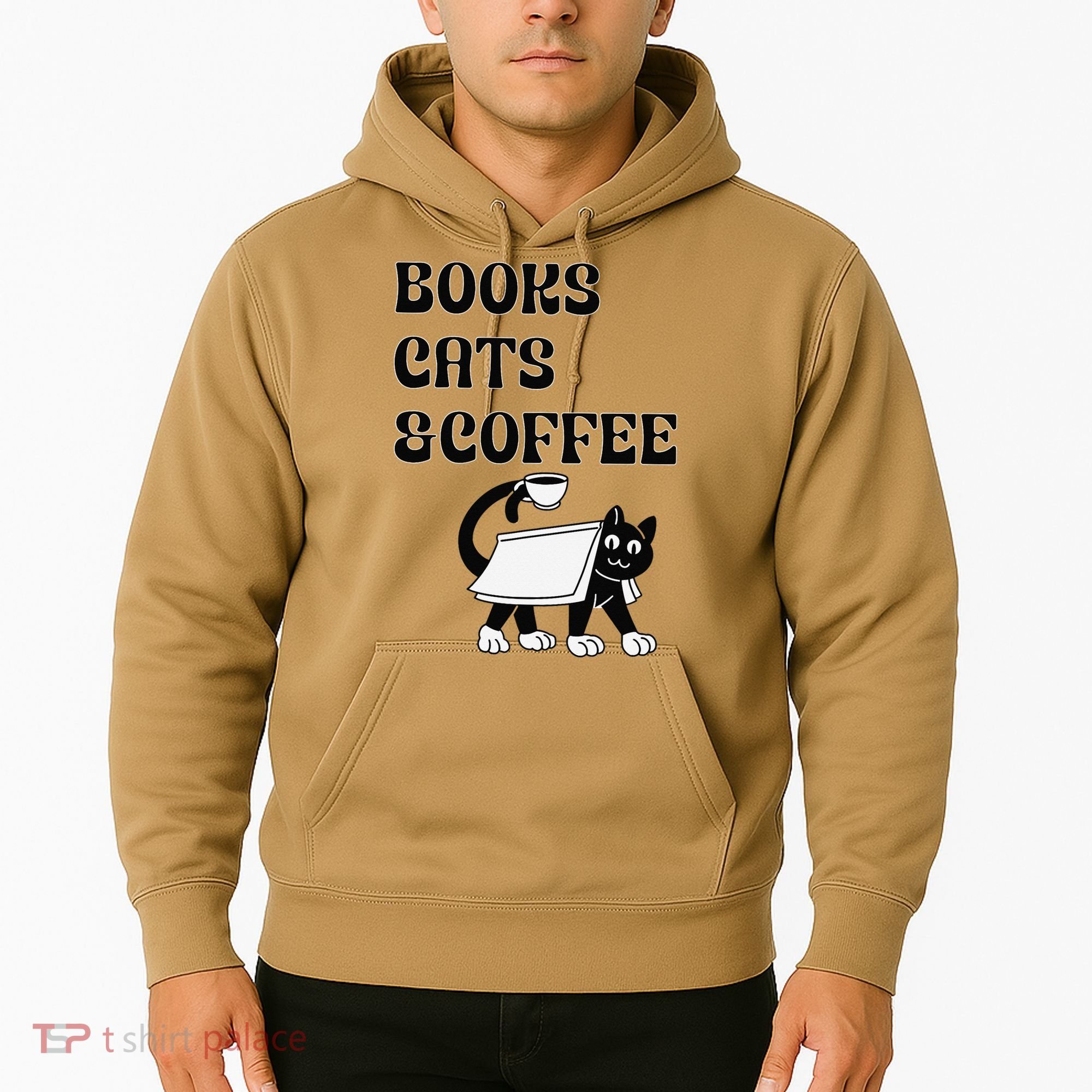 Book Lovers Books Cats And Coffee Hoodie