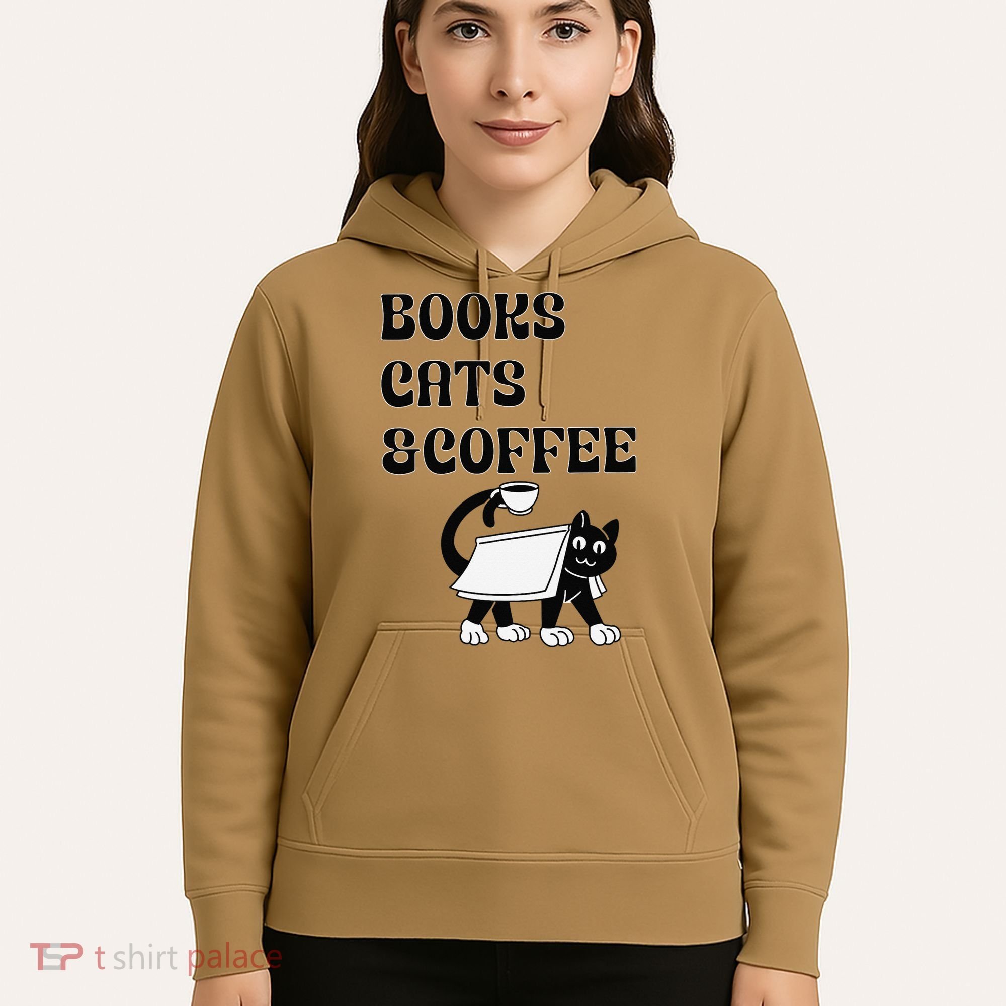 Book Lovers Books Cats And Coffee Hoodie