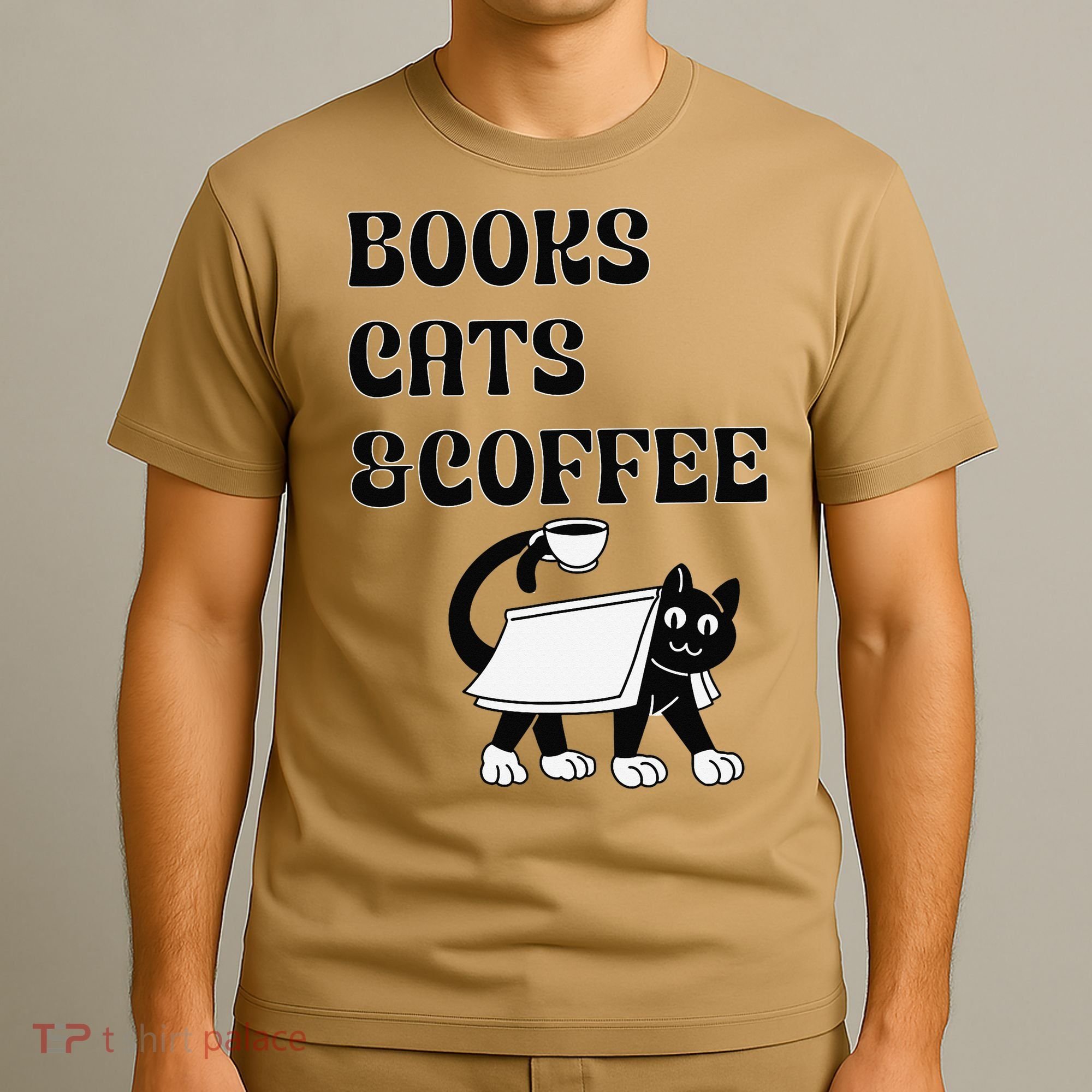 Book Lovers Books Cats And Coffee T-Shirt