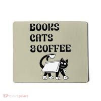 Book Lovers Books Cats And Coffee Mousepad thumb 0