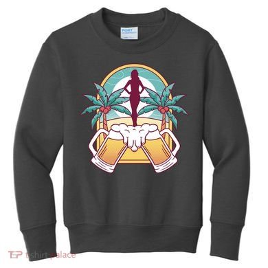 Beer Lover Beach Paradise Kids Sweatshirt