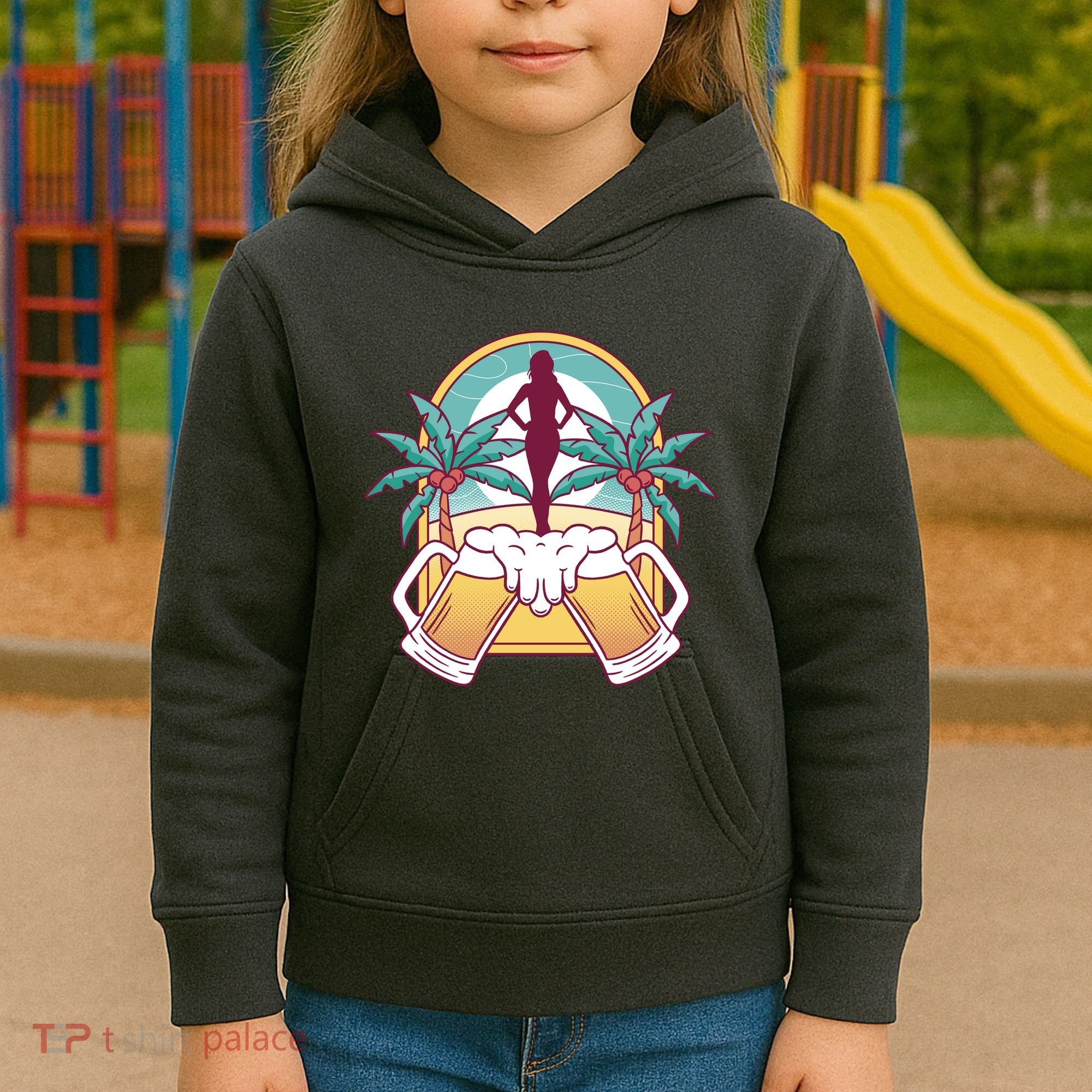 Beer Lover Beach Paradise Kids Hoodie