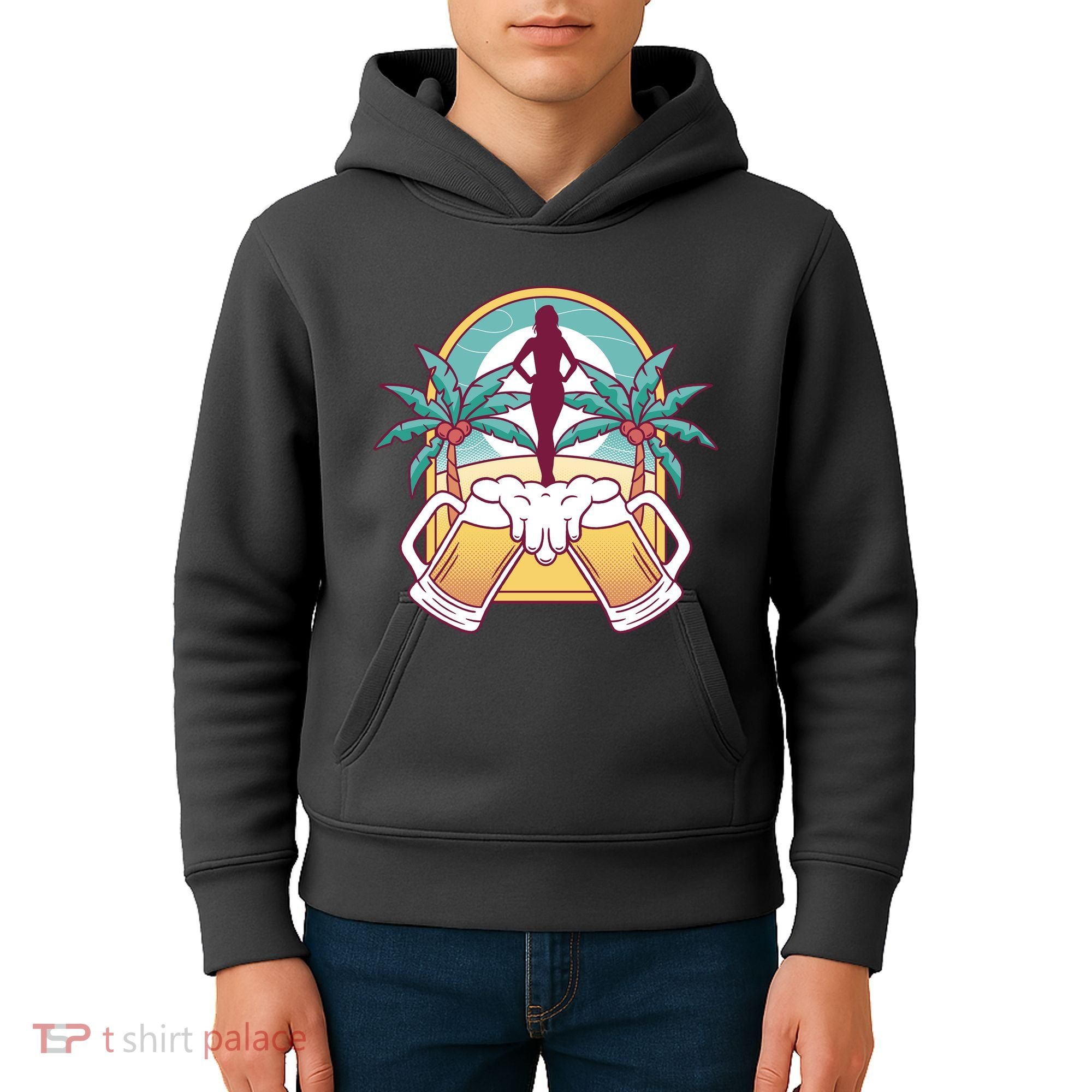 Beer Lover Beach Paradise Kids Hoodie