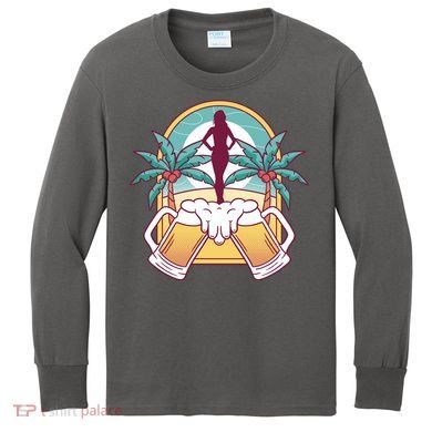 Beer Lover Beach Paradise Kids Long Sleeve Shirt