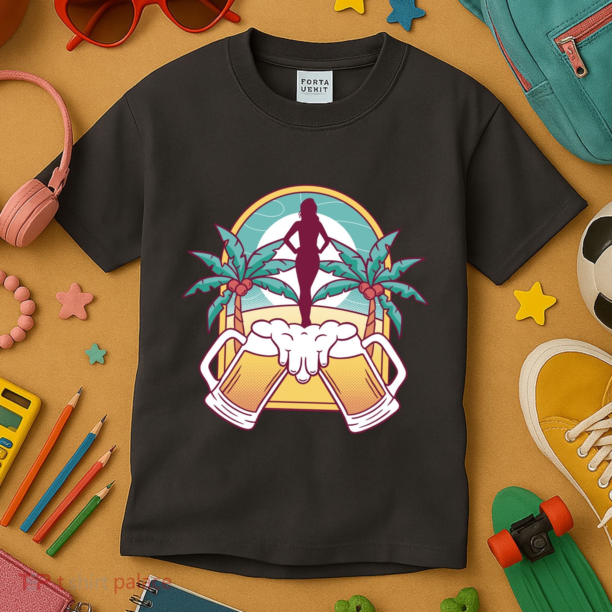 Beer Lover Beach Paradise Kids T-Shirt