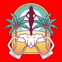 Beer Lover Beach Paradise Santa Hat thumb 1