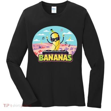 Bananas Lovers Coquette Bow Graphic Art Women Women's Long Sleeve Shirt