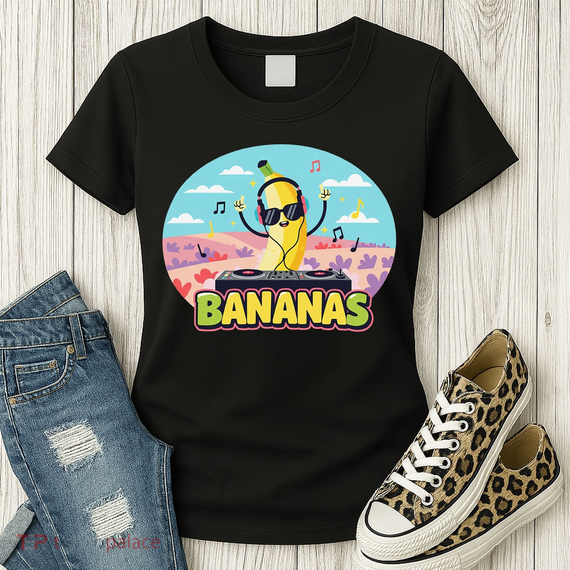 Bananas Lovers Coquette Bow Graphic Art Women Women's T-Shirt