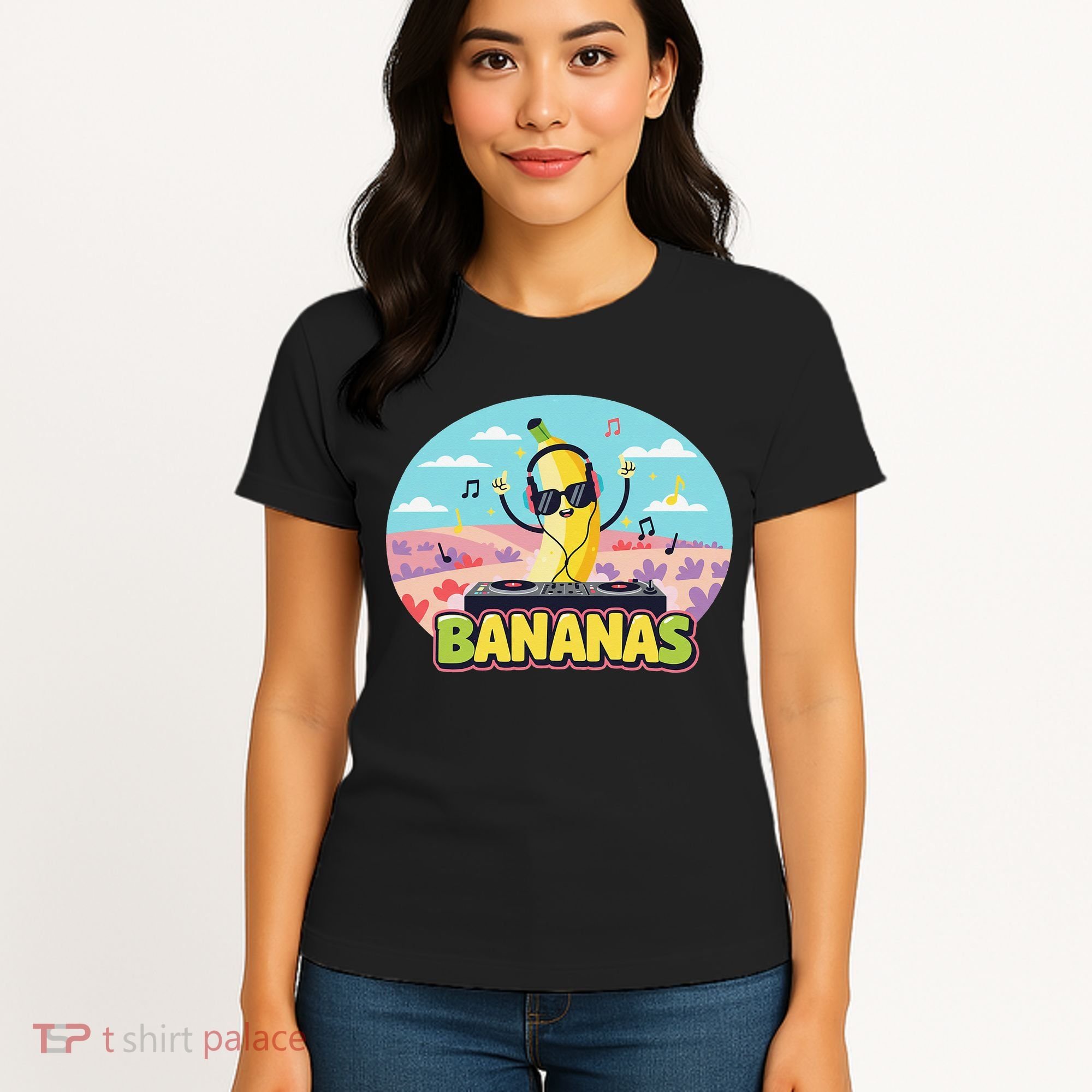 Bananas Lovers Coquette Bow Graphic Art Women Women's T-Shirt