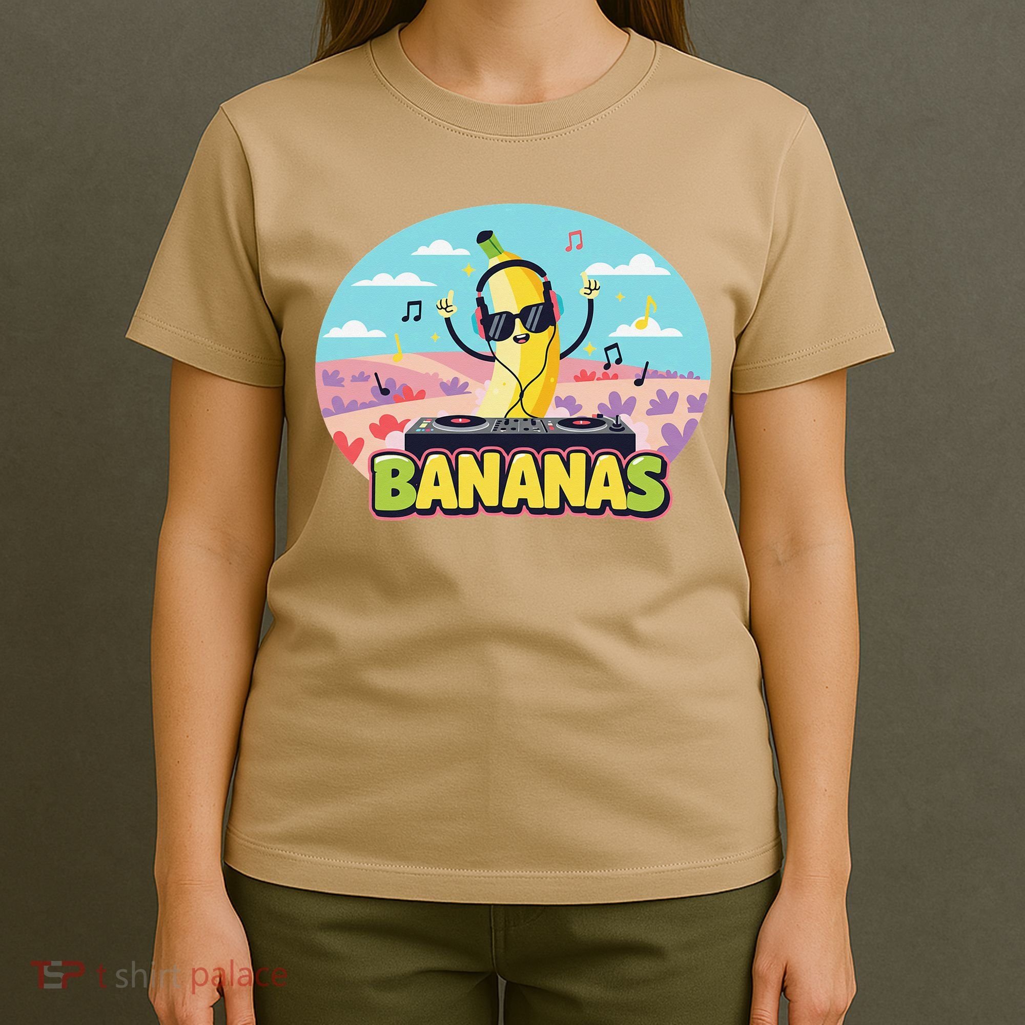 Bananas Lovers Coquette Bow Graphic Art Women T-Shirt