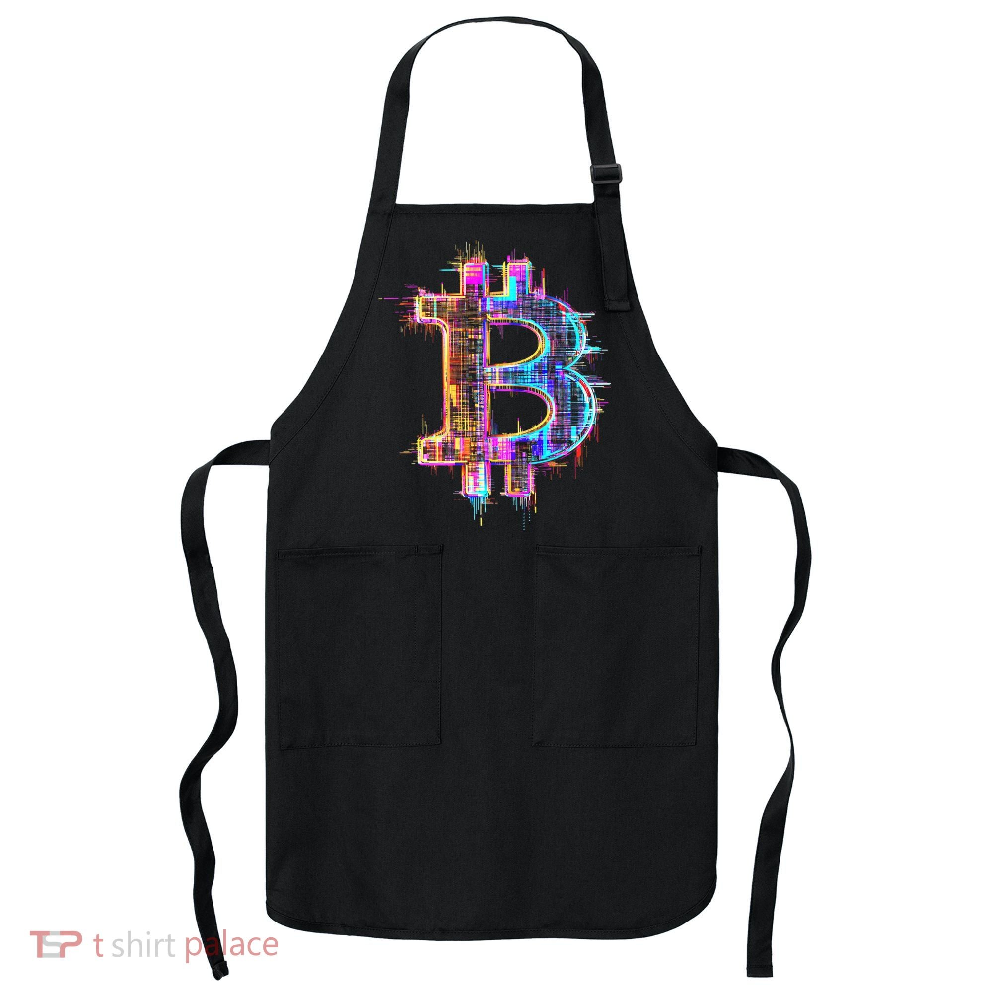 Bitcoin Logo Crypto Trader Investor Cryptocurrency Btc Apron