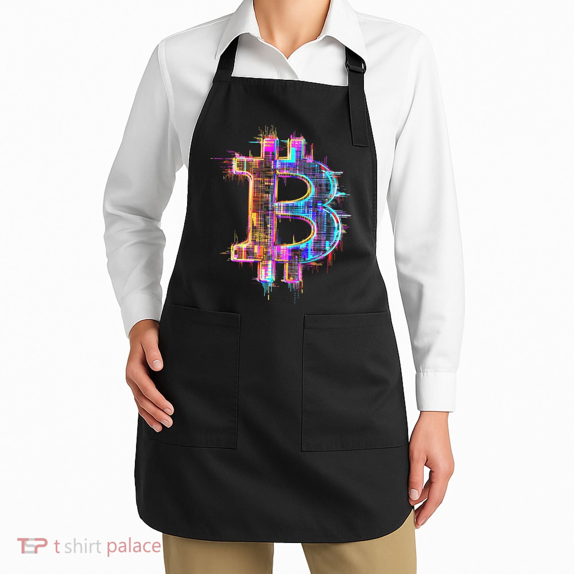 Bitcoin Logo Crypto Trader Investor Cryptocurrency Btc Apron