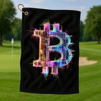 Bitcoin Logo Crypto Trader Investor Cryptocurrency Btc Golf Towel thumb 1