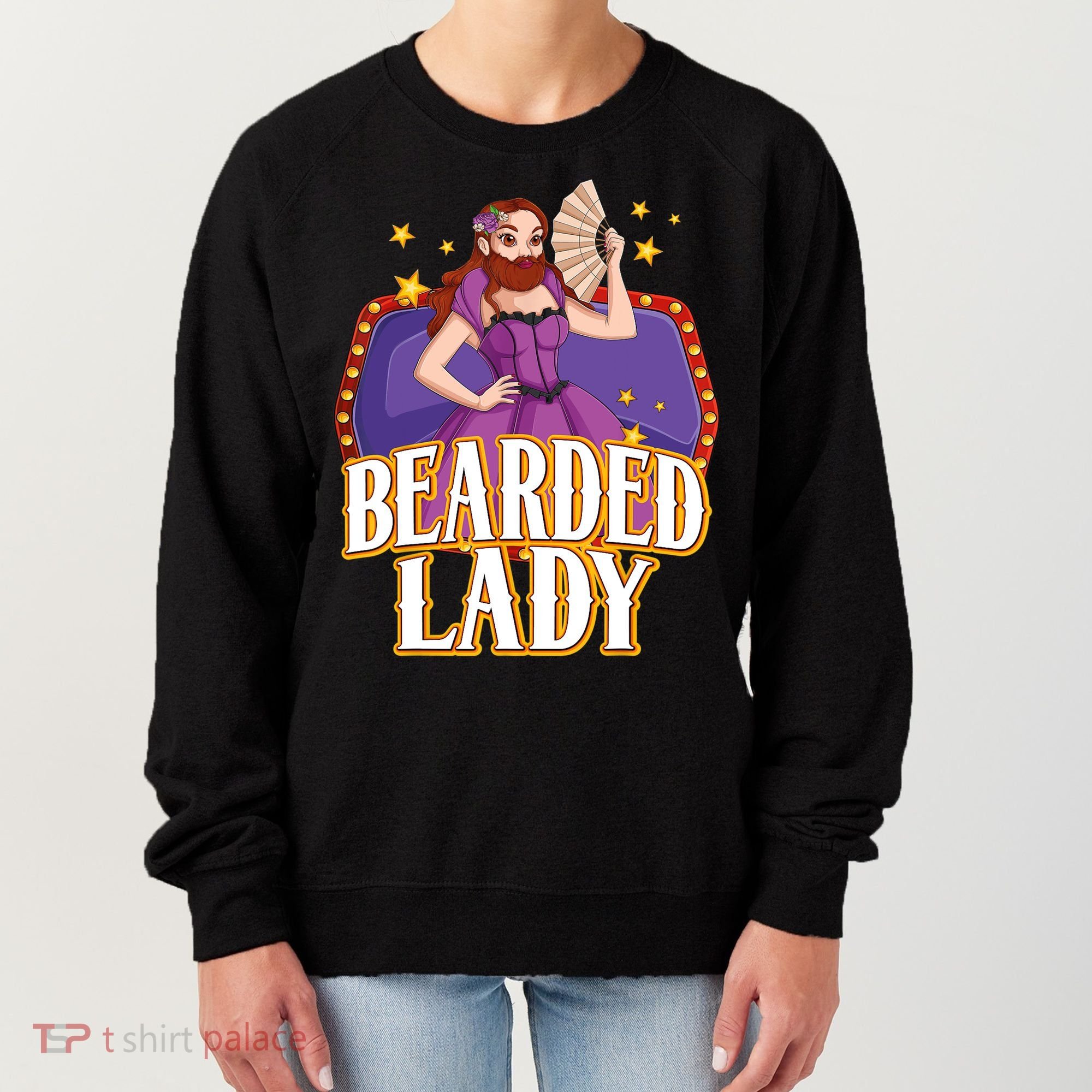 Bearded Lady Costume Circus Staff Carnival Lovers Women's Sweatshirt